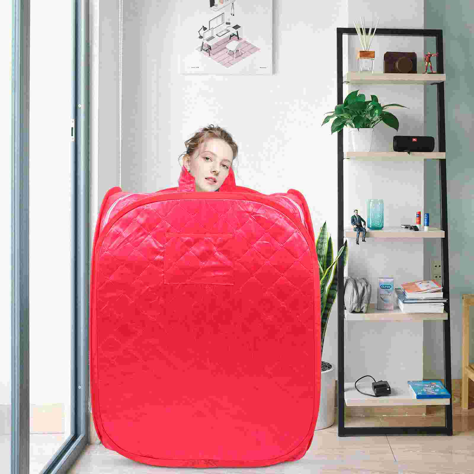 Fabric Satin Folding Steamer Box Personal Sauna Room Portable Sauna Tent Full Body Sweat Steam Tent Individual Spa 115x70x58cm