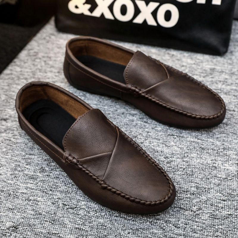 Summer Loafers Men's Leather Casual Trend British Shoes