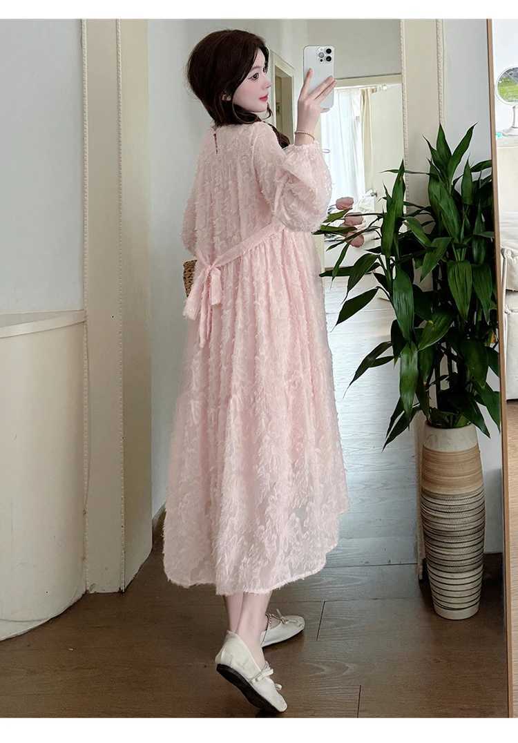 Good Qu Pregnant Summer Par Dress Short Pregnant Wedding Dress Sweet Mesh Puff Sleeves Fashionable Embroidered Dress W250113
