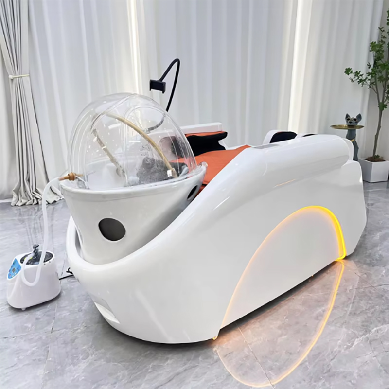 Ceramic Barber Shop Salon Furniture Head Spa Therapy Equipment Electric Smart Massage Bed Shampoo Massage Bed Beauty Salon