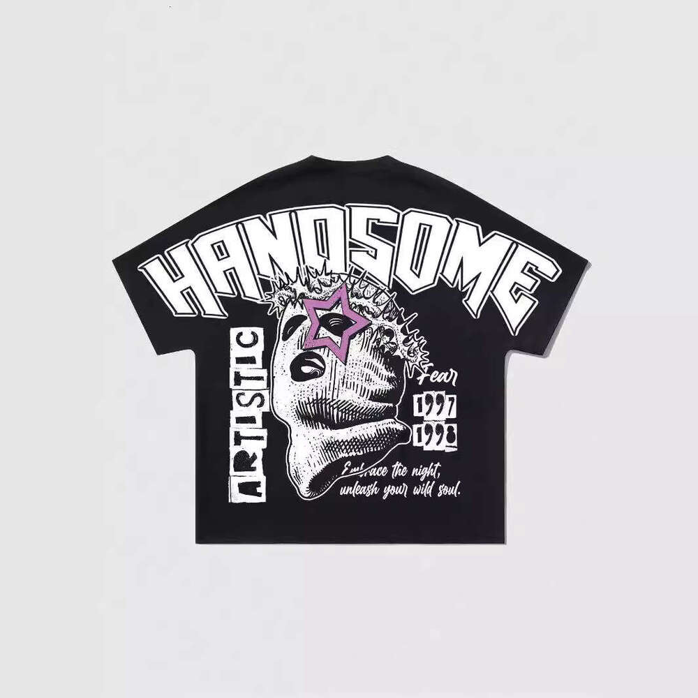 American street fashion brand Y2K Harajuku men's casual letter pattern printed short sleeved T-shirt