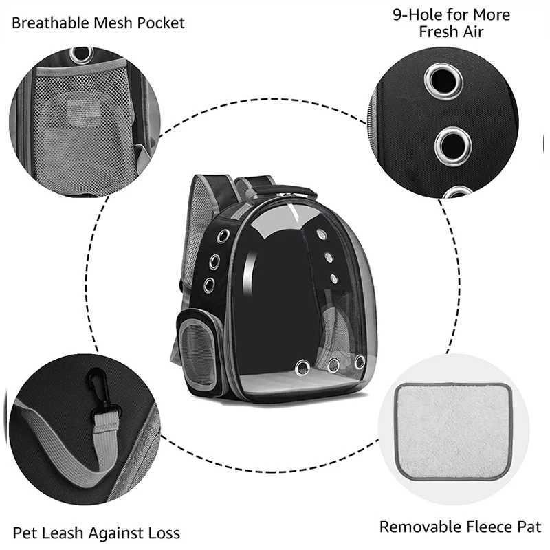 Travel Transparent Pet Cat Carrier Bag Outdoor portable Backpack for Cats Small Dogs Breathable Cat Carrying Bag Pet SuppliesXJ250113
