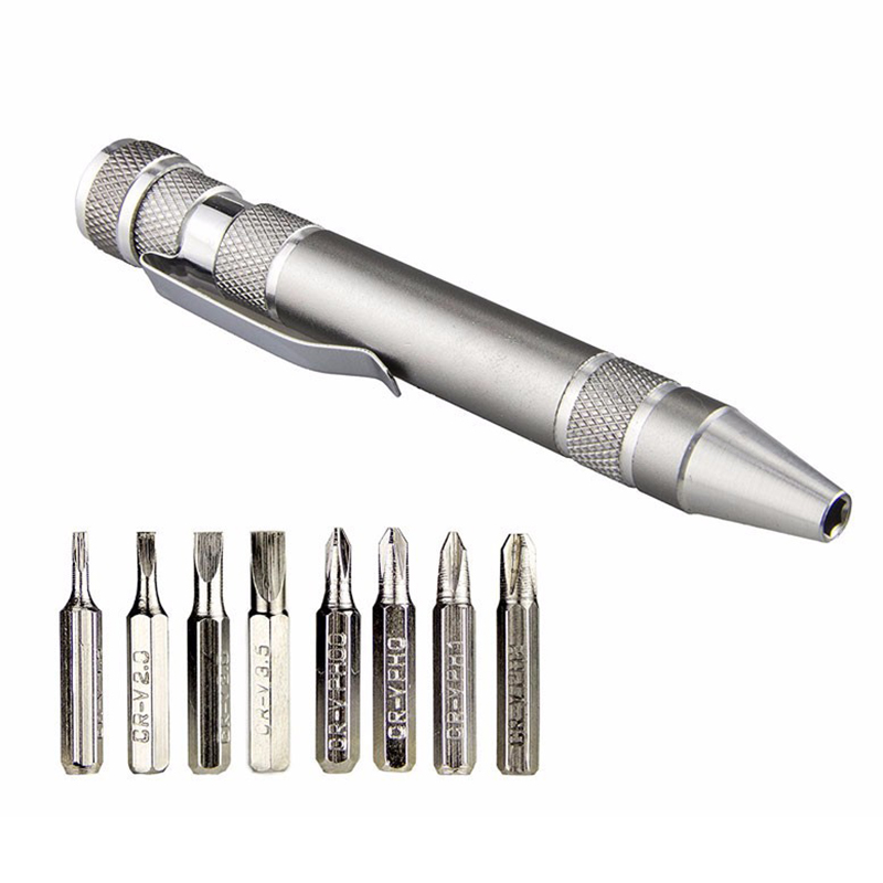 Portable 8 in 1 Mini Screwdriver Set Small Screwdrivers Pen Magnetic Repair Tools Compact Precision Gadgets Computer Eyeglasses Daily Home Improvement