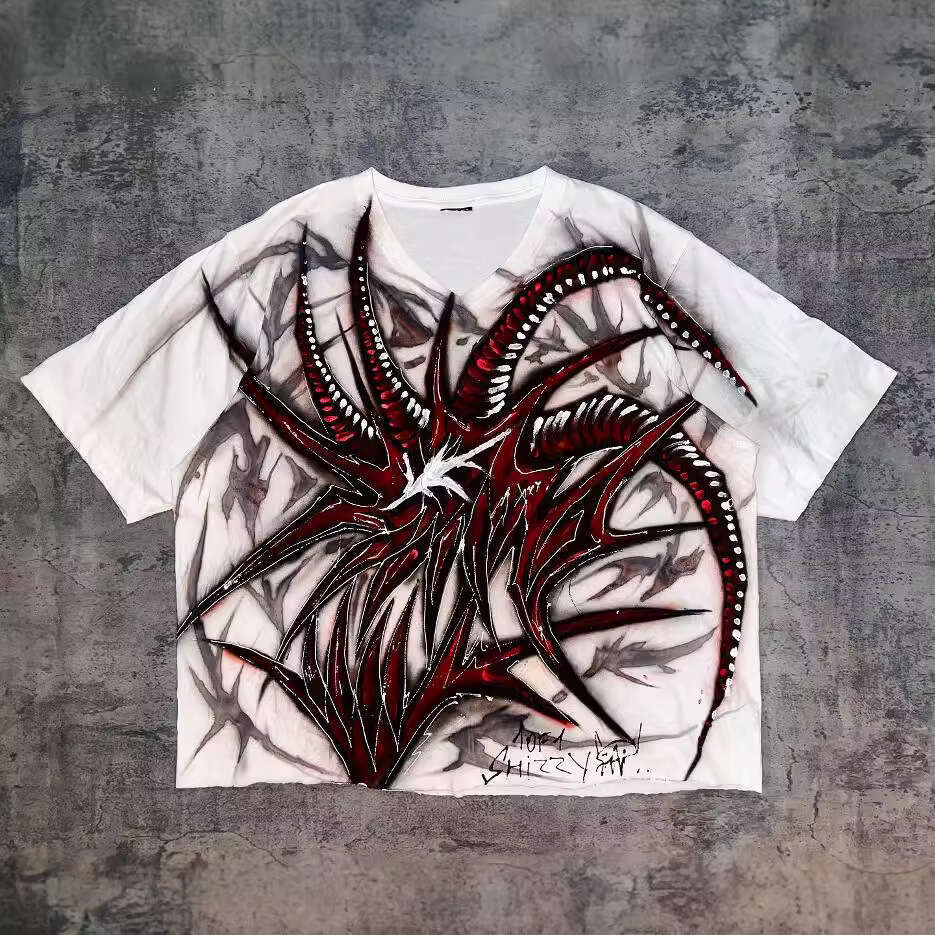 fashionable and personalized street Harajuku y2k printed unisex pure cotton T-shirt