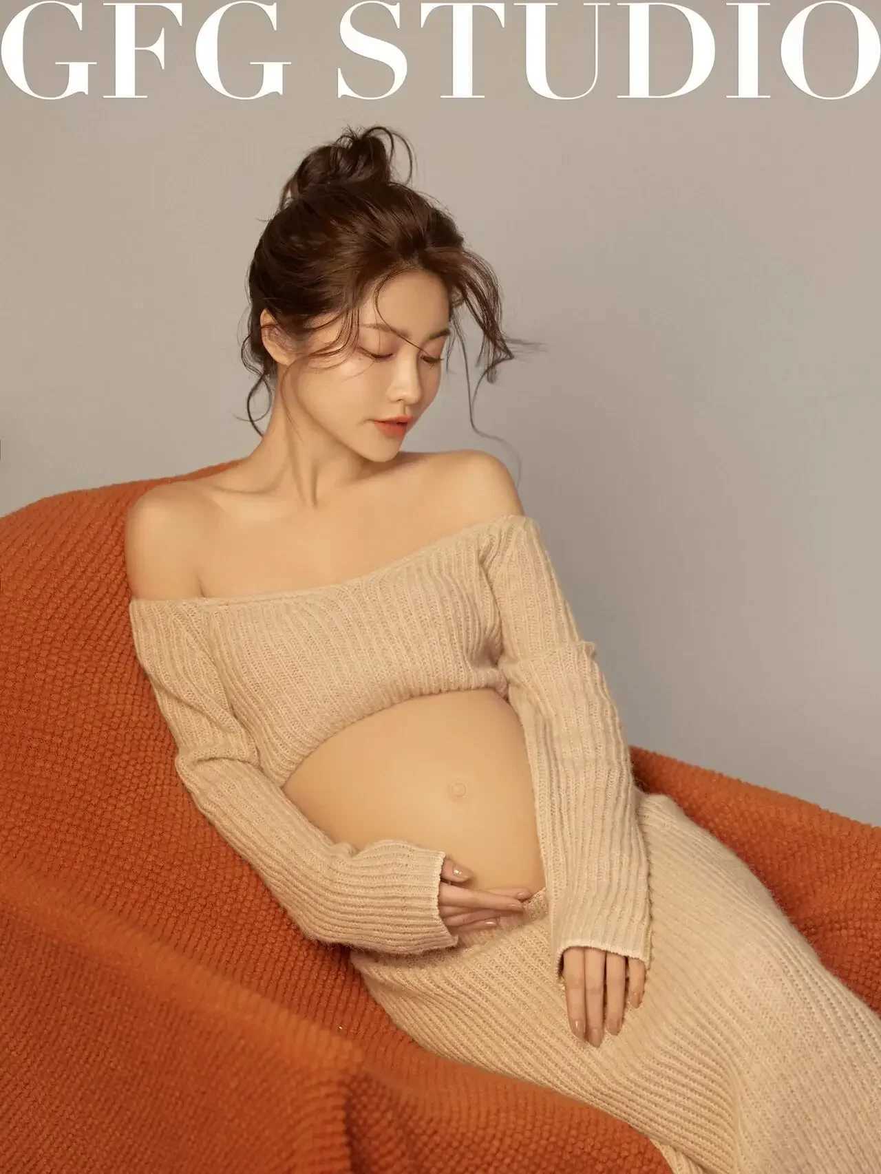 Womens photography props pregnant womens dresses knitted tops skiing casual photography clothing 2 pieces W250113