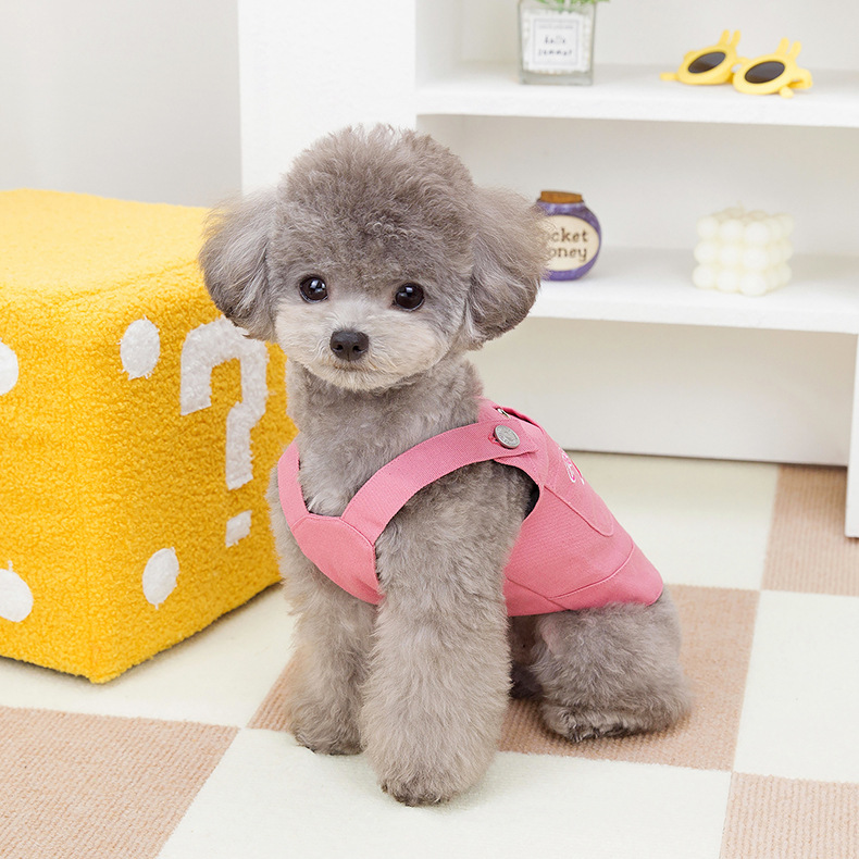 2025 Wholesale pet Teddy Bear small dog clothing hot Spring/Summer Denim T-shirt for dogs and cats