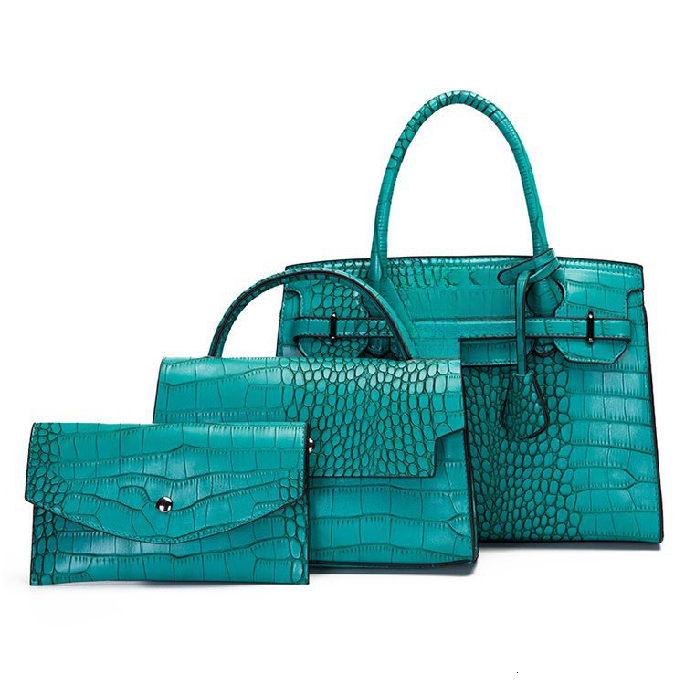 New High-quality Genuine Leather Women's Crocodile Pattern Large Capacity Bag Shoulder Bag Handbag