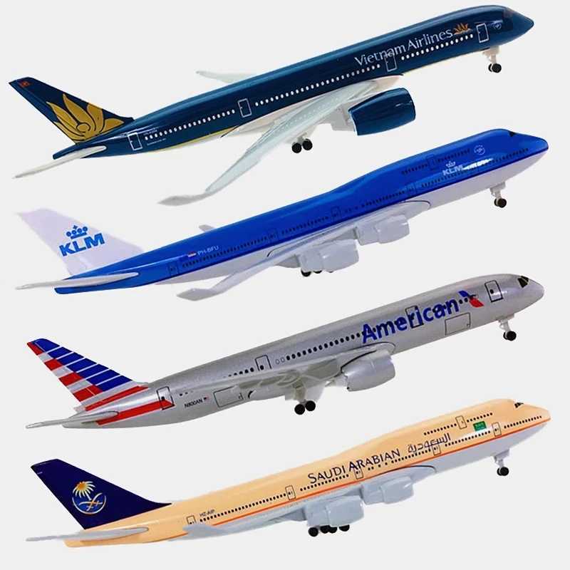 20CM Airplanes Boeing B747 B787 Airbus A350 A320 Airlines Plane Models Aircraft Toys With Landing Gear Kids Gifts Collection X250114