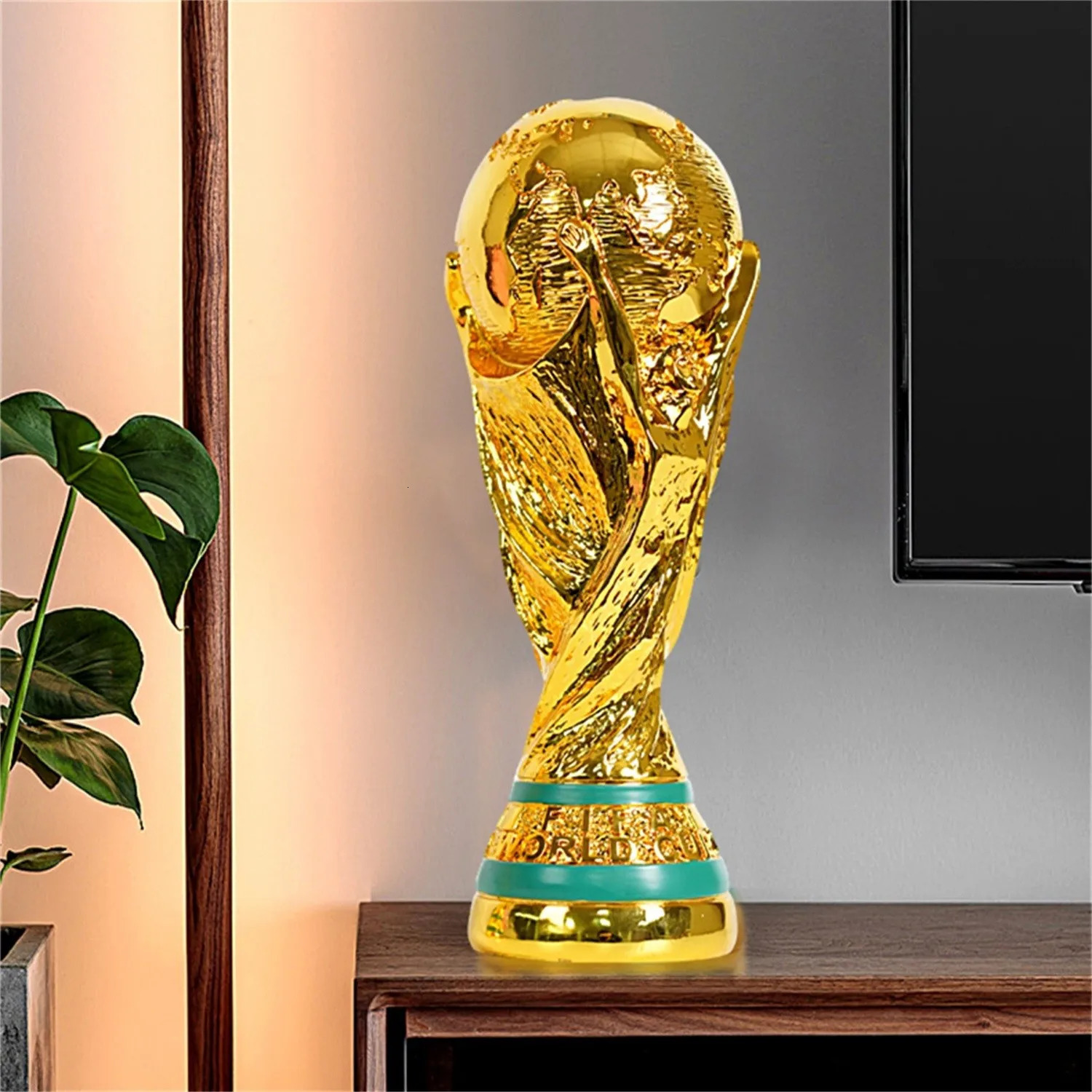 2024 Golden Resin Football Trophy Soccer Trophies Resin Ornament Football Fan Gift Home Decoration Craft 250113