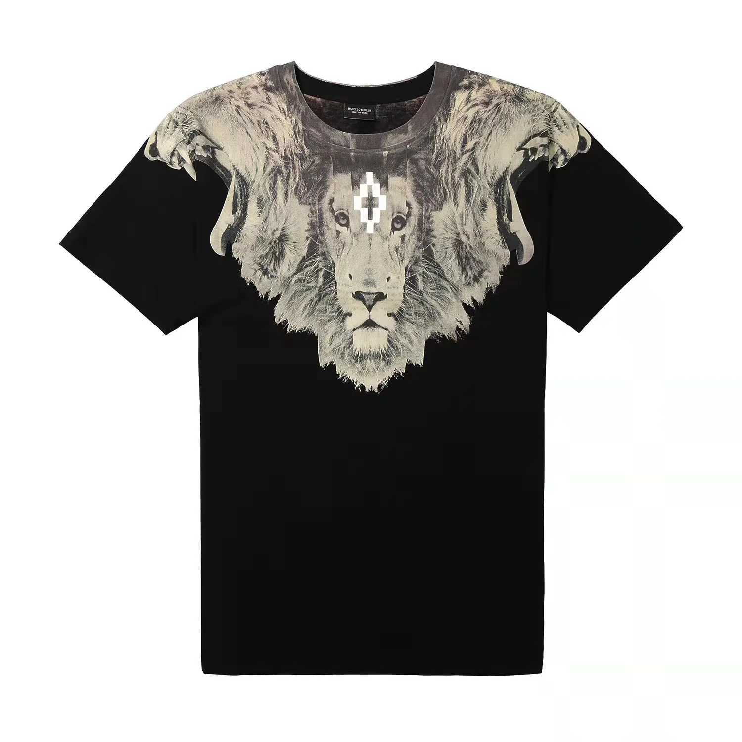 Men's T-Shirts 2024 vintage T-shirt fashion T-shirt casual trend street Mb snake wings lion print mens womens street clothing 100% pure cotton T-shirt J240111