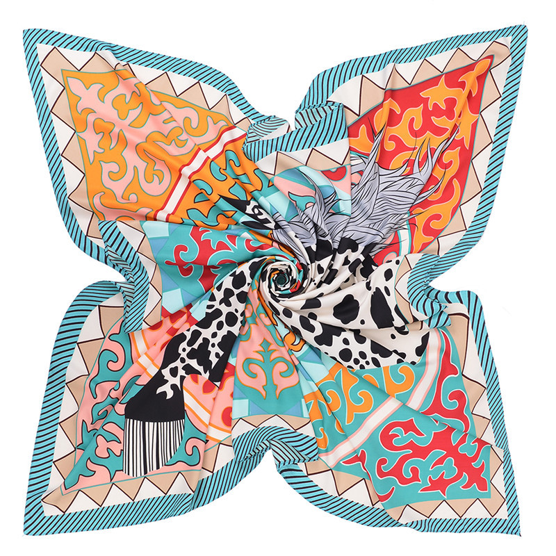 130cm New Leopard Pegasus Silk Scarf Midsummer Dream Printed Twill Square Ladies Shawl Handkerchief
