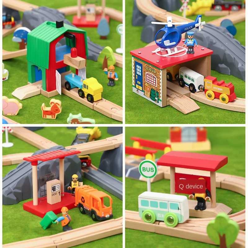 Farm Transport Track Set Train Track and Car Train Electric Car Childrens Puzzle Toys Gift Compatible with Wooden 1 64 Pd09 X250114