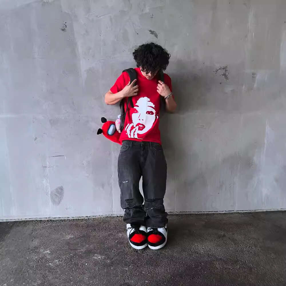 Personalized design, portrait printing, 3D three-dimensional patterns, multiple colors, summer casual loose fitting men's and women's tops