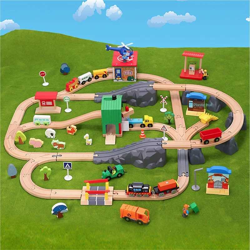 Farm Transport Track Set Train Track and Car Train Electric Car Childrens Puzzle Toys Gift Compatible with Wooden 1 64 Pd09 X250114