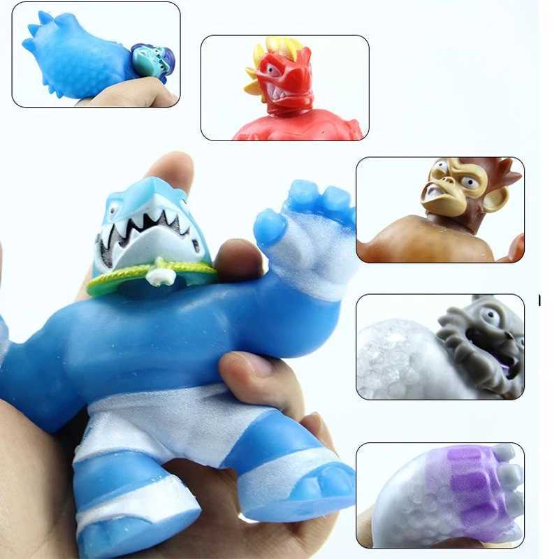 GOO JIT ZU Q Version Super elastic animal animation sle Press Toy Soft Rubber Figure Elastic Stretch Doll Vent Pinch Fun Gift Free shipping