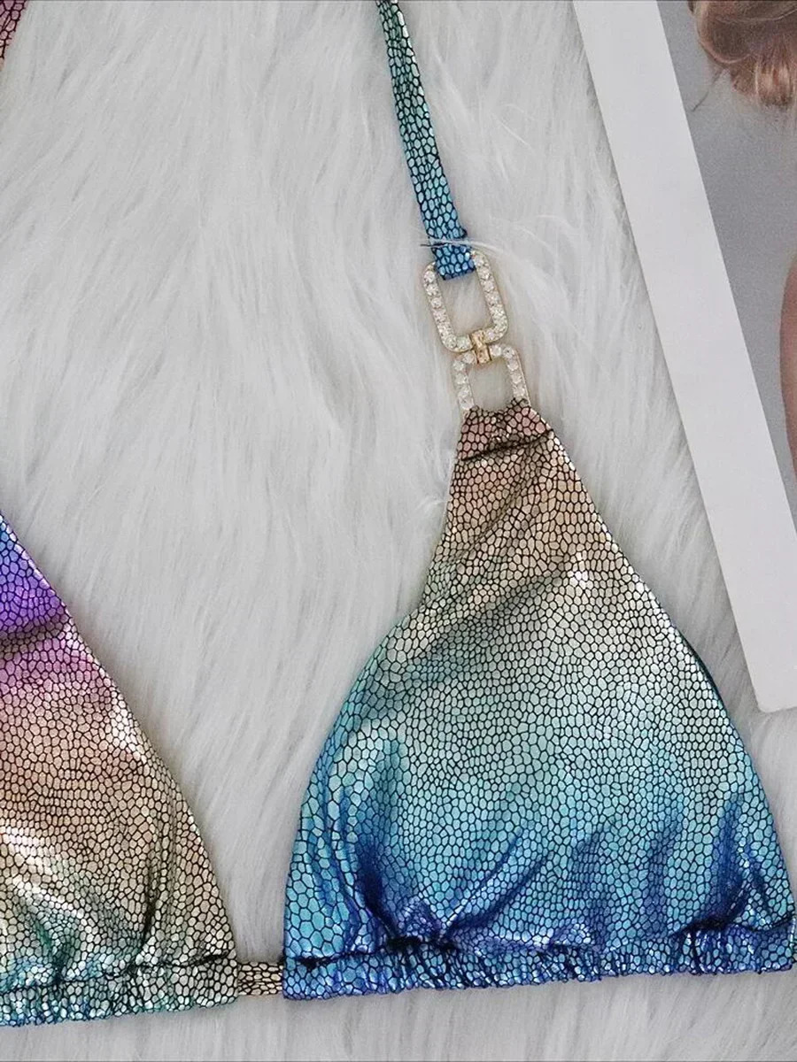 Gradient snake skin bikini 2025 diamond bikini womens swimsuit womens swimsuit two-piece bikini set mini swimsuit 250109