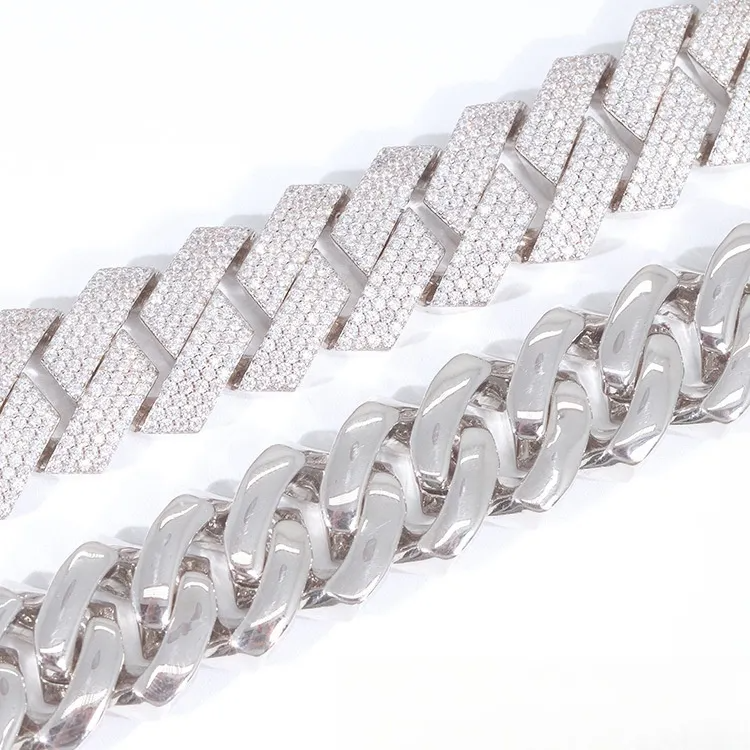 Moissanite bracelet Necklace s Rap hip-hop style Fashion punk full of dias Cuban chain