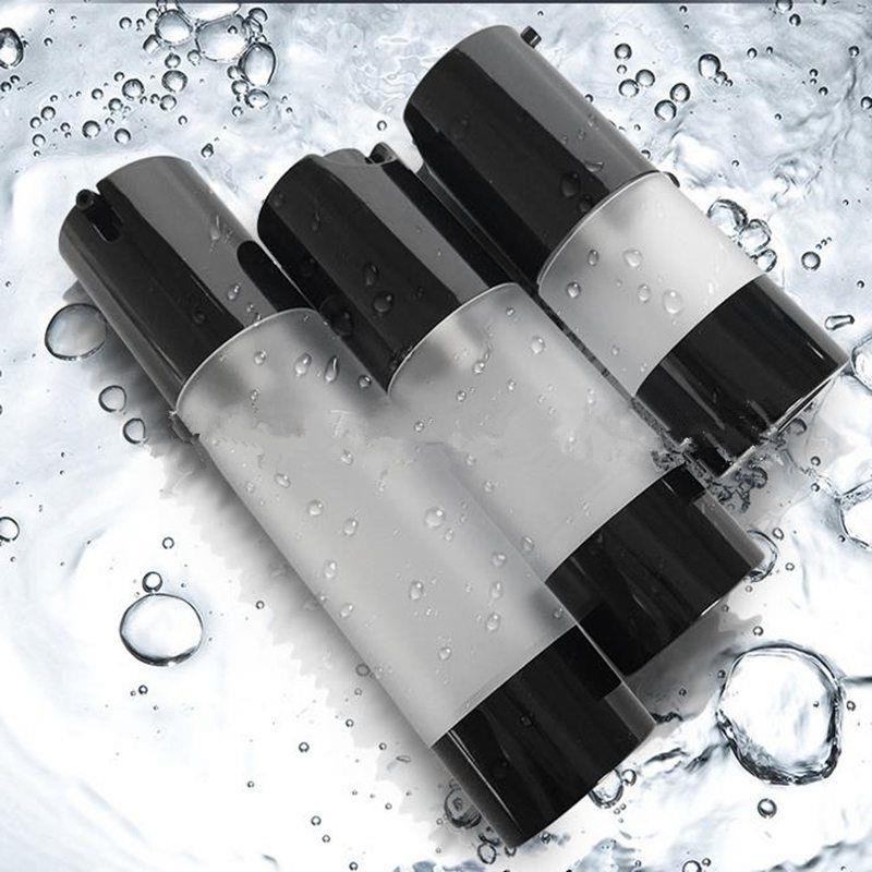 15ml 30ml black frosted Bottle airless vacuum pump lotion bottle with pump frost 50ml plastic Refillable Bottles Ltmul