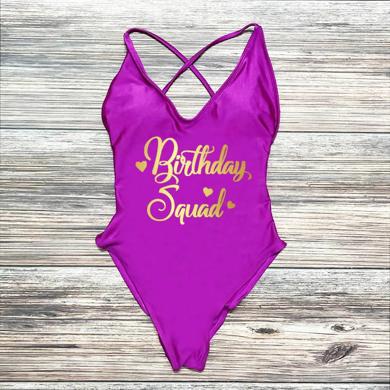 Birthday Queen Team swimsuit womens sexy apron one-piece swimsuit womens singles party swimsuit biquinis feminino 250110