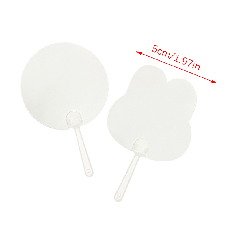 50Pcs 5cm Child Kids DIY Art Fan Cute Mini Transparent Blank Fan Wedding Birthday Party Favors Girlfriend Boyfriend Ideas Gift