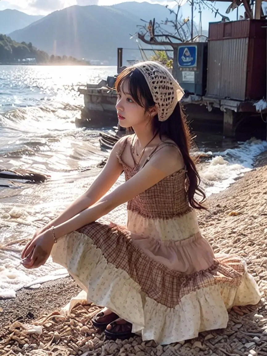 Sweet Fragmented Flower Splicing Sling Dress Holiday Style Dress Set Womens Hollow Short Open Woolen Sweater Two Piece Set Womens Dress 250109