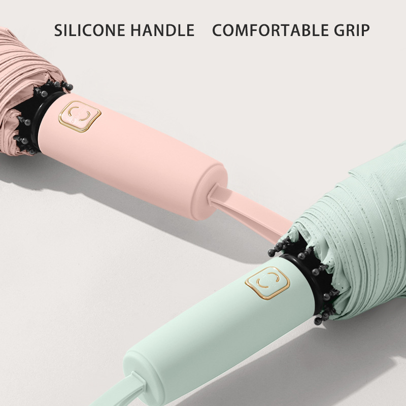 Bulk Orderable Double-Purpose Auto Foldable Umbrellas with Anti-UV Feature and Personalized Silicon Grip