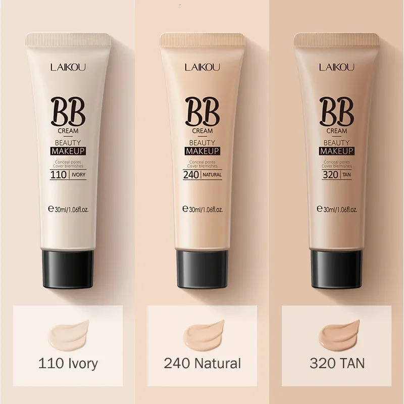 LAIKOU BB Cream 18 Hour Longlasting Liquid Foundation Waterproof Antiacne Marks Natural Face Base Makeup Moisturize 241230