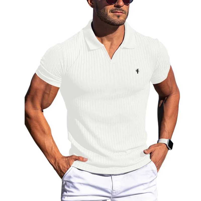 Father Sons Mens Polo Shirt Quick Drying Breathable V-neck T-shirt Summer Sports Fitness Collar Short Sleeve W250114