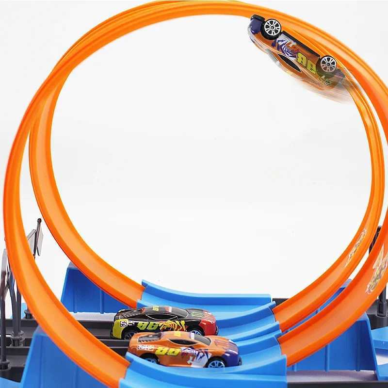 Car Toys For Kids Double Wheels Assembling Racing Track Catapult Toy Vehicle Model Boy Kid Gift Christmas Gift Children Toy X2501141