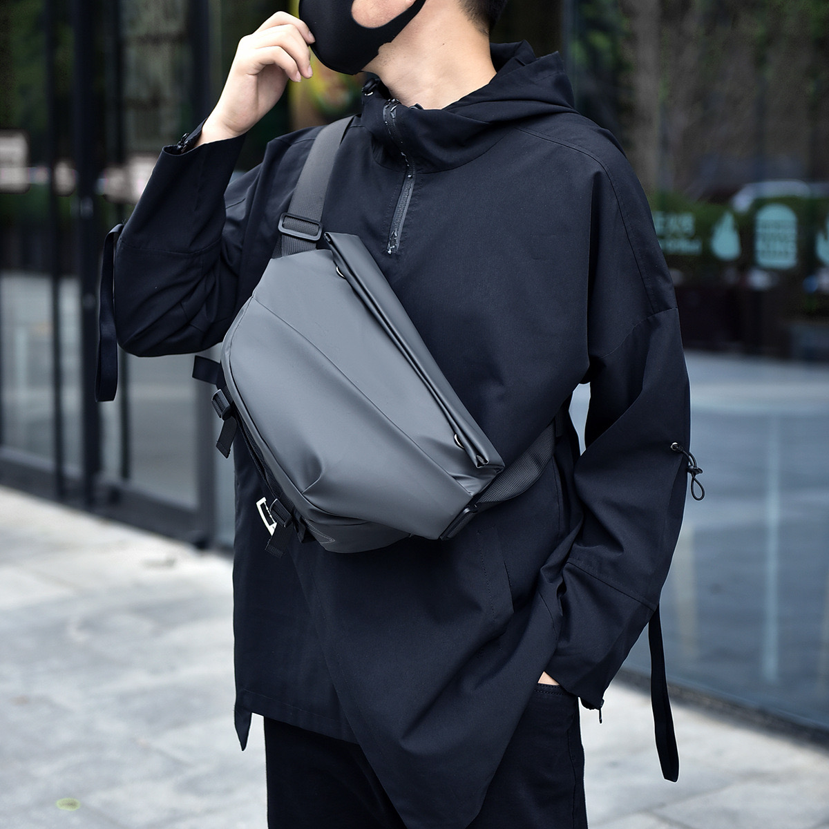 2025 new Premium Crossbody with Magnetic Buckle Fashion Waterproof Sg Black Shoulder Bag for Men Travel Sport 240823