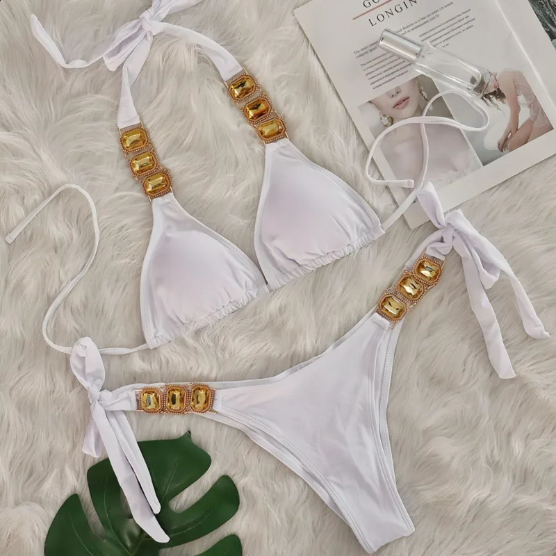 2025 sexy bikini swimsuit rhinestone womens swimsuit push up bikini beach swimsuit swimming pool swimsuit 250109