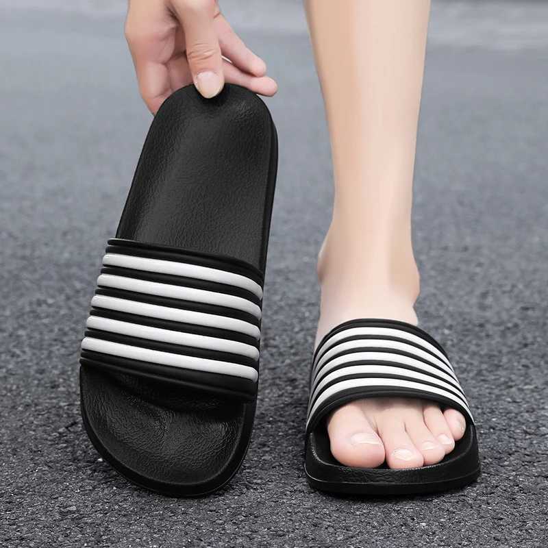 Summer Men Indoor Home Slippers Male Soft Comfortable Bath Slipper Mens EVA Flat Thick Platform Outdoor Stripe Beach Sandals Z250614