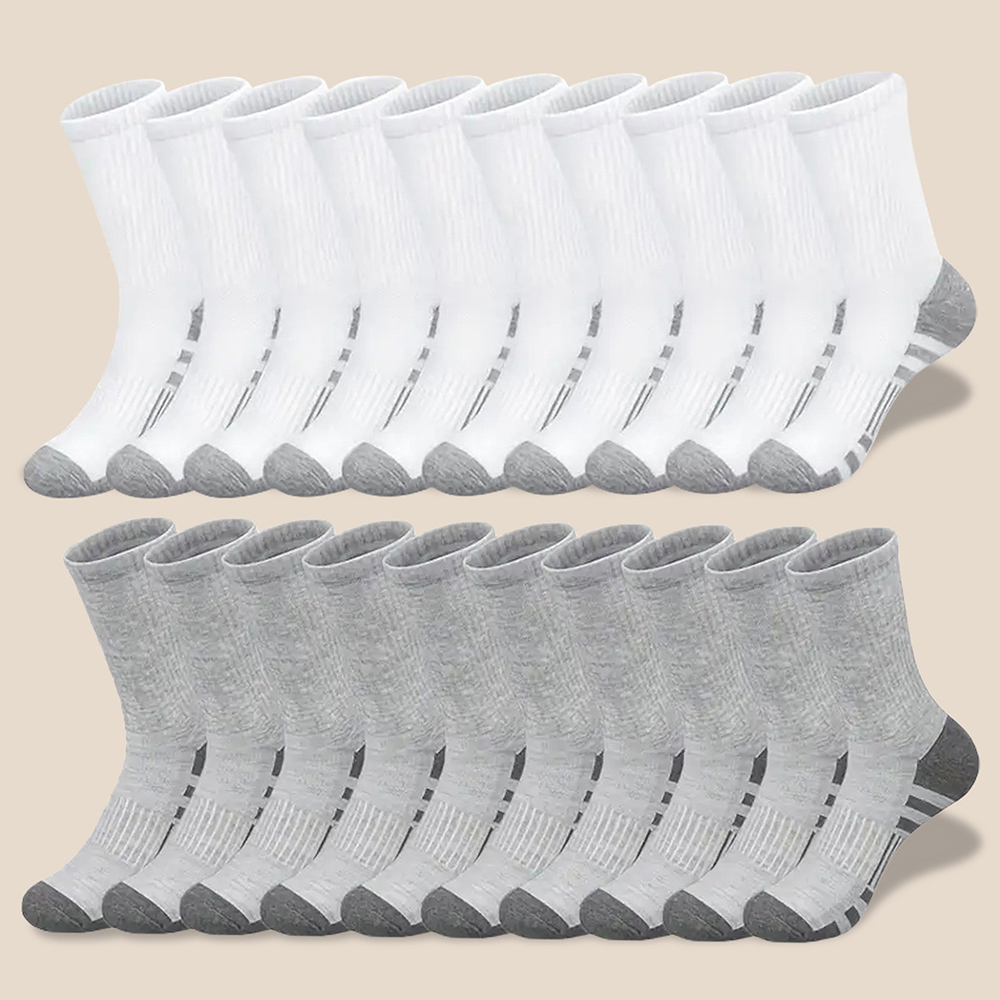 10/30 Pairs Of High-Quality Men's Workwear Socks, Unisex Sports Breathable Basketball Non Slip Socks, Casual Socks