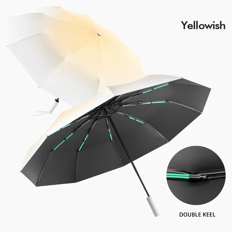 10 Bones Durable Three-Section Folding Umbrella with UV Coating - Perfect for Advertising Campaigns
