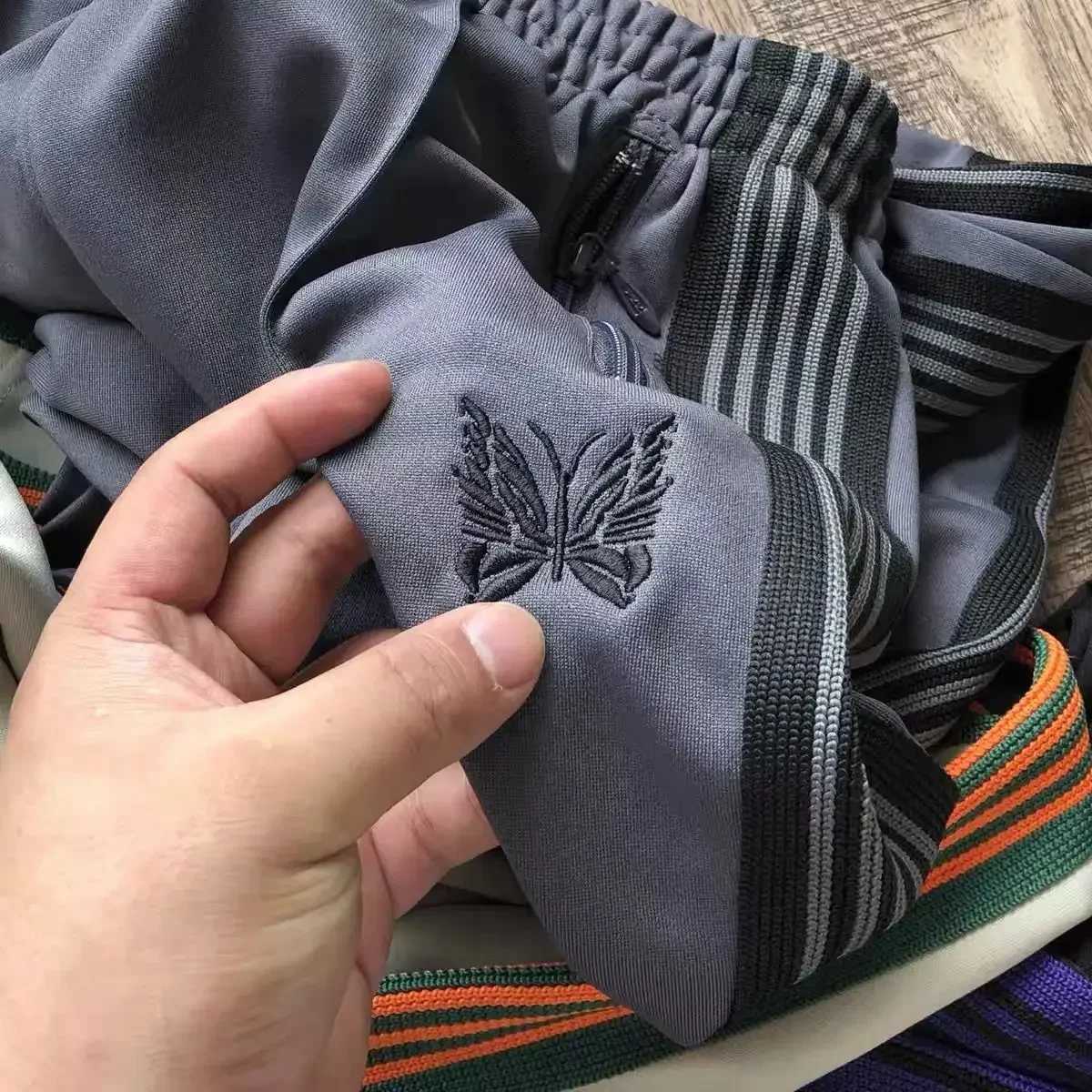 Similar All Black Pants 2024 Men Women 1 1 High Quty Embroidered Butterfly Track Straight Trousers X250113