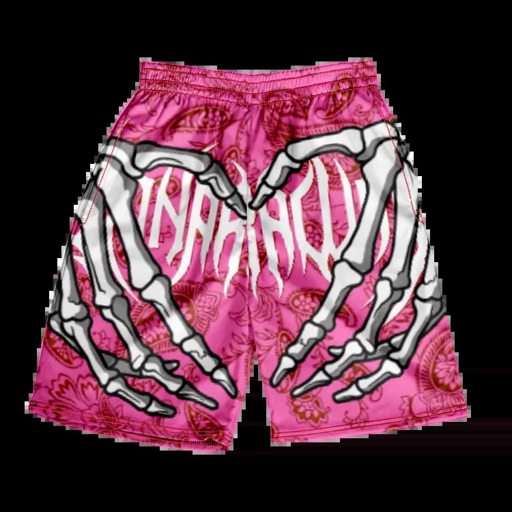 2024 Summer Classic Skeleton Beach Shorts New Fashion Skeleton Handprint Mens Gym Shorts Quick Drying Dry Ice ShortsXJ250407