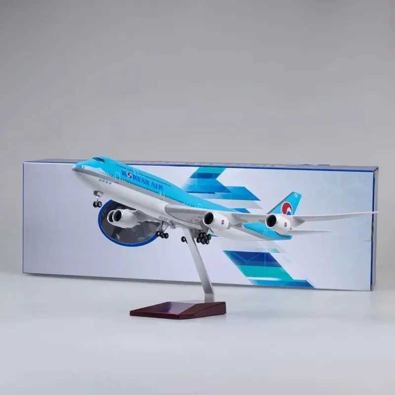 1 150 Scale 47CM Boeing 747 Korean Air Aircraft Model Die-cast Machine Souvenir Decoration Aviation Collection Gifts X250114