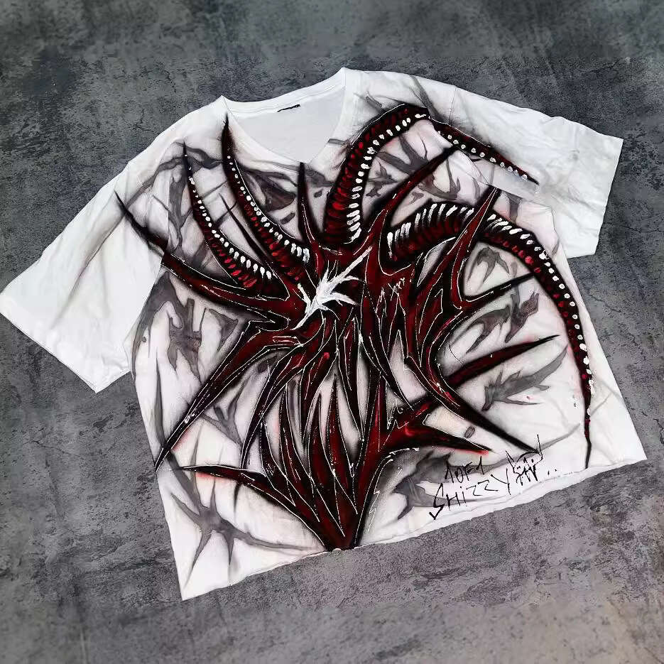 fashionable and personalized street Harajuku y2k printed unisex pure cotton T-shirt