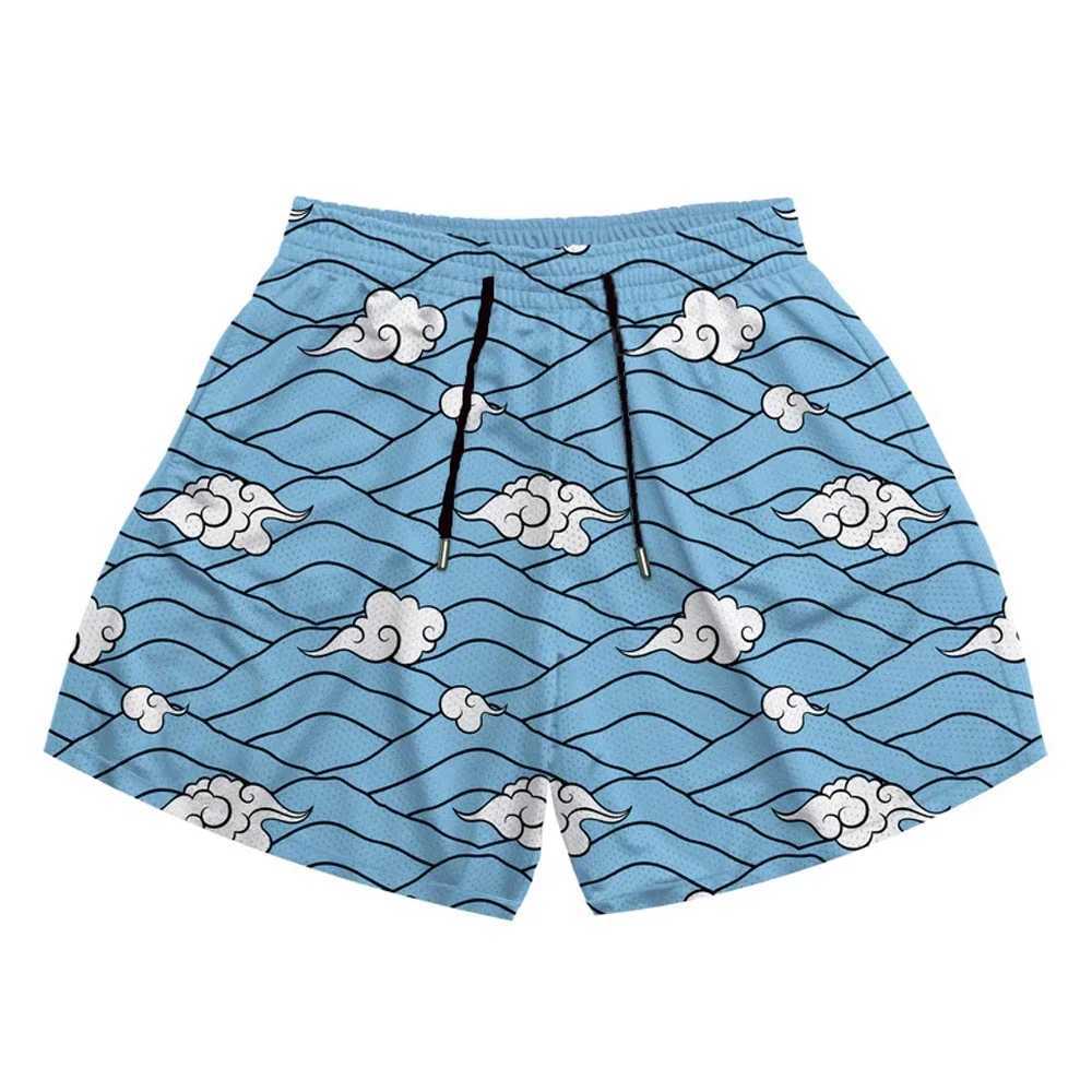 Anime casual shorts mens manga cartoon sports gym shorts fitness 3D printing fast drying mesh shorts summer mens styleXJ250407