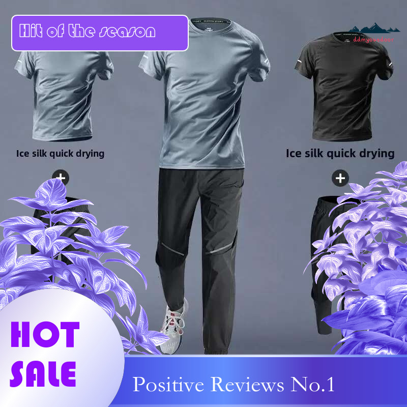 Ddmyoutdoor China Domestic Men S Ice Silk Athletic Quick Dry T Shirt Shorts Perfect For Running Iess Football Training Men Clothing Sportswear Set