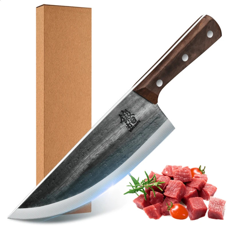Boning Knife Butcher Knife For Meat Cutting Hand Forged High Carbon Steel Butcher Knife For BBQ Home Kitchen Cooking Camping 250110