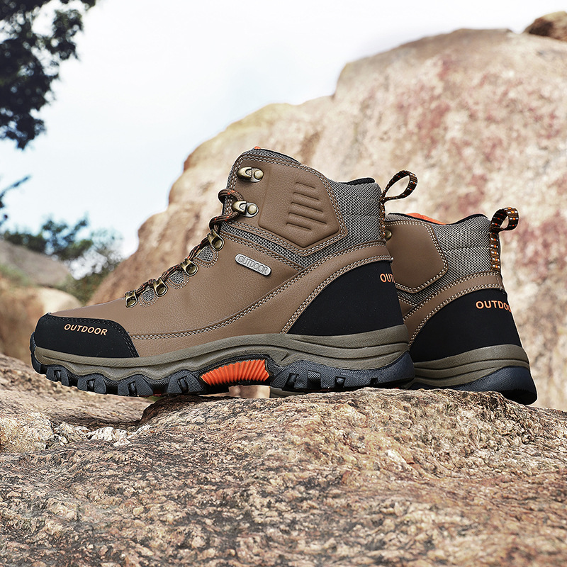 Leather Platform Sneakers for Mens Winter Rubber Hiking Ankle Boots Designer Work Safety Man Shoes 39-47