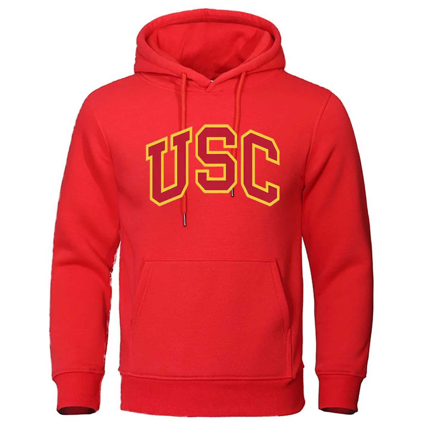 Men's Hoodies Sweatshirts Newly popular loose retro mens hoodie autumn and winter casual mens sleeping hoodie with letters USC printed J250111