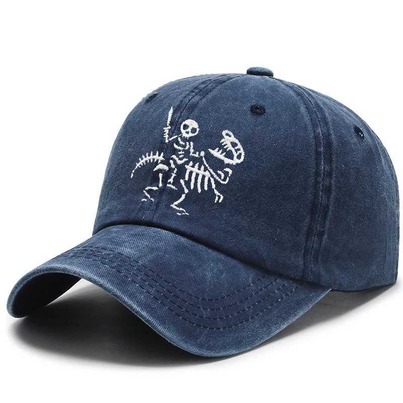 Skeleton Knight and Dragon Embroidered Cotton Baseball Cs Mens Snback Hat Vintag Cotton Hip Hop Dad Hat Truck Hat W250113