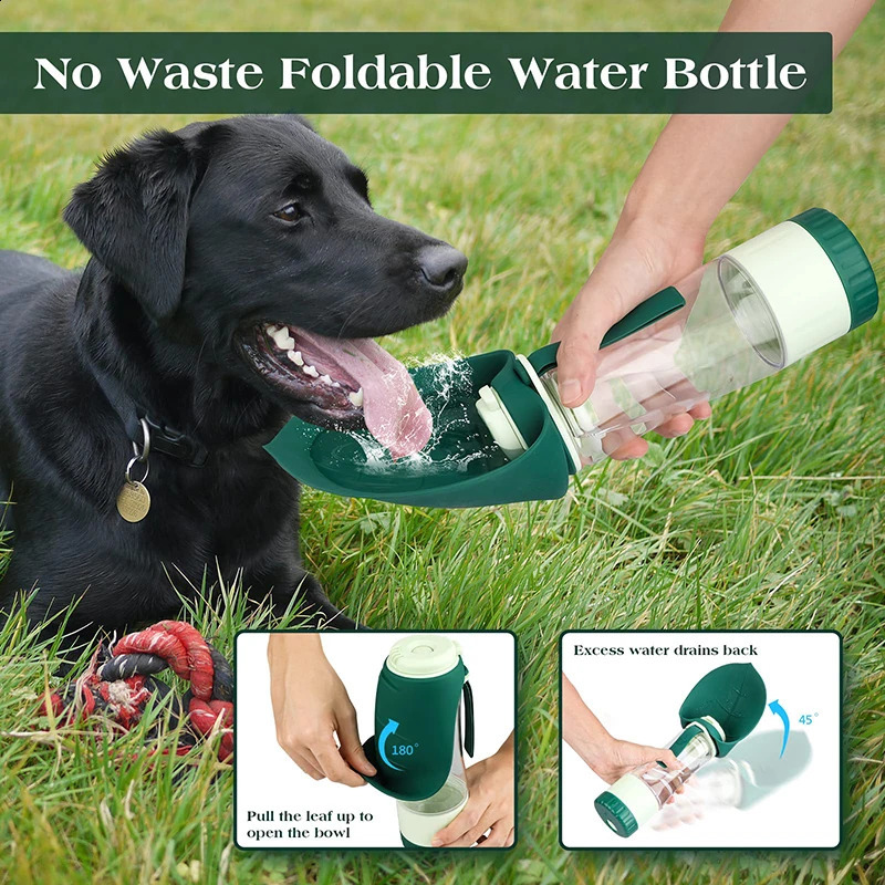 Portable Dog Water Bottle Food Container 2 In 1 Leakproof Pet Drinking Dispenser Feeder Cup For Outdoor Walking Hiking 250110