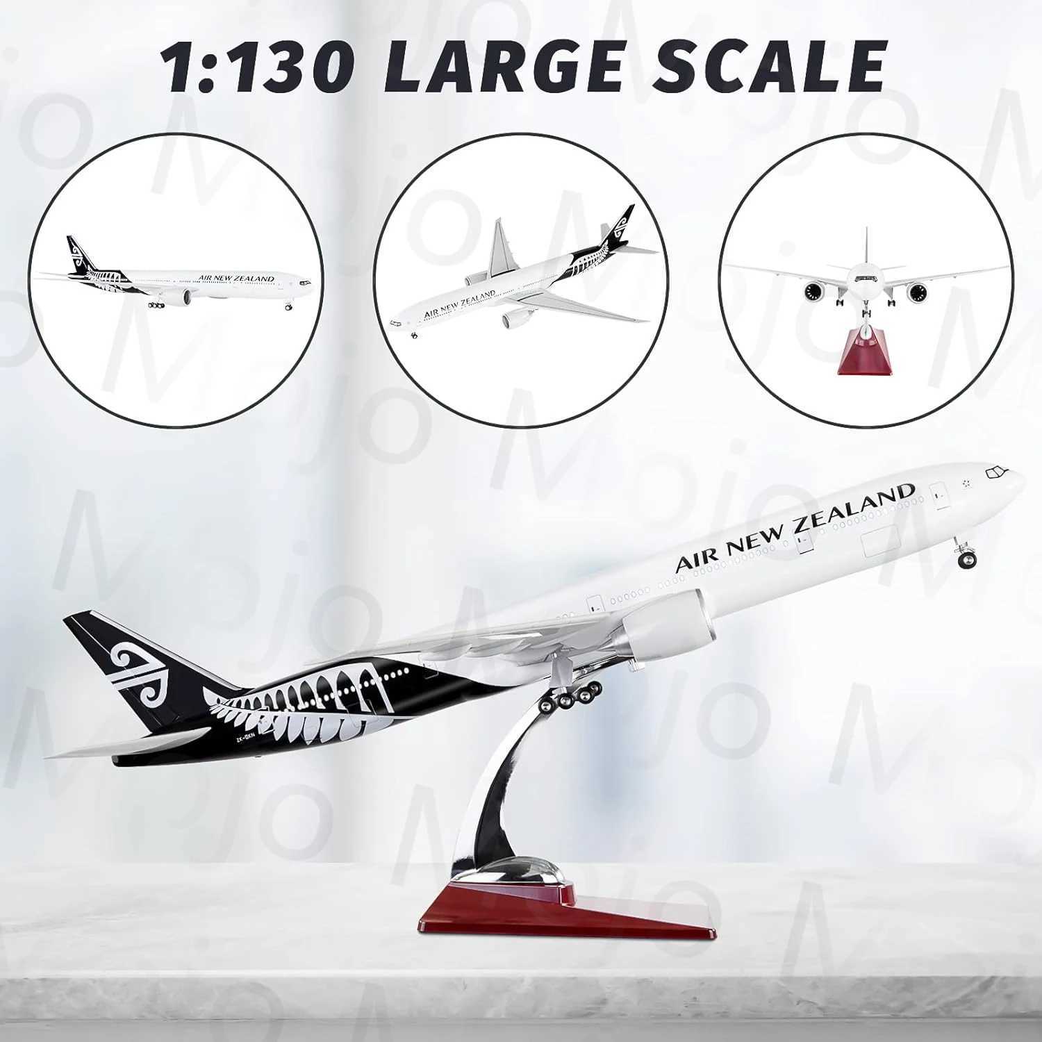 1 157 Scale 47cm Large 777 Model Airplane New Zealand Boeing B777 Plane Models Diecast Airplanes with LED Light for Collection X250114