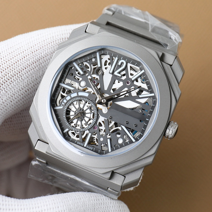 Designer Mens Watch Octagonal OCTO Design Size 43MM Fully Automatic Mechanical Movement Top Quality Warranty 1 Year 019