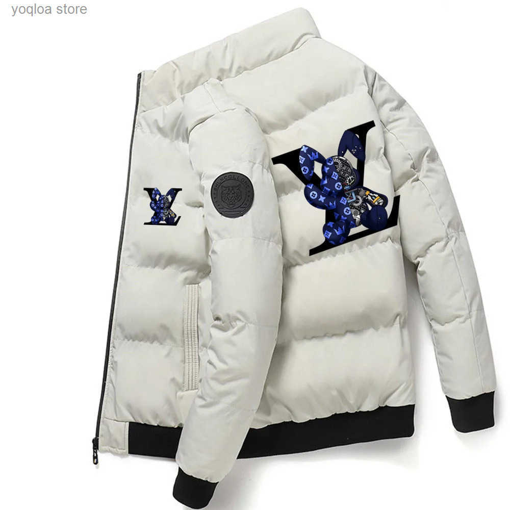Men's Jackets Mens stand up collar sports cotton down jacket mens fashionable printed casual high-quality jacket T250114