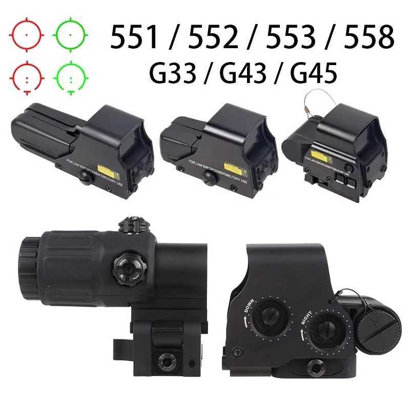 Tactical 551 552 553 558 G33 G43 G45 Holographic Red Dot Sight Scope Hunting 3X 5X Magnifier Airsoft 20mm Picatinny Rail Gun W250113