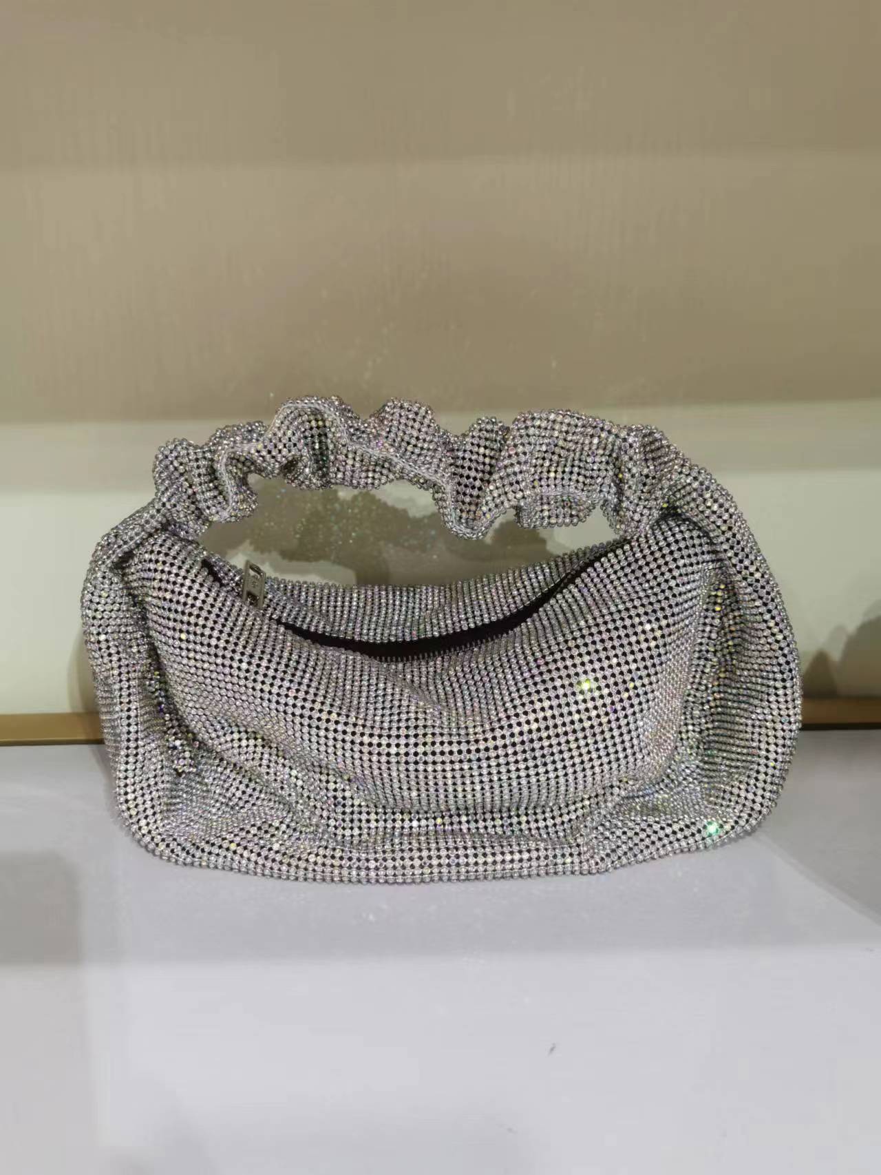 New Designer Bag High-quality Fashion King Wrist Set Water Women's Sparkling Diamond Crossbody Bag Wallet Armpit Bag Dumpling Bag